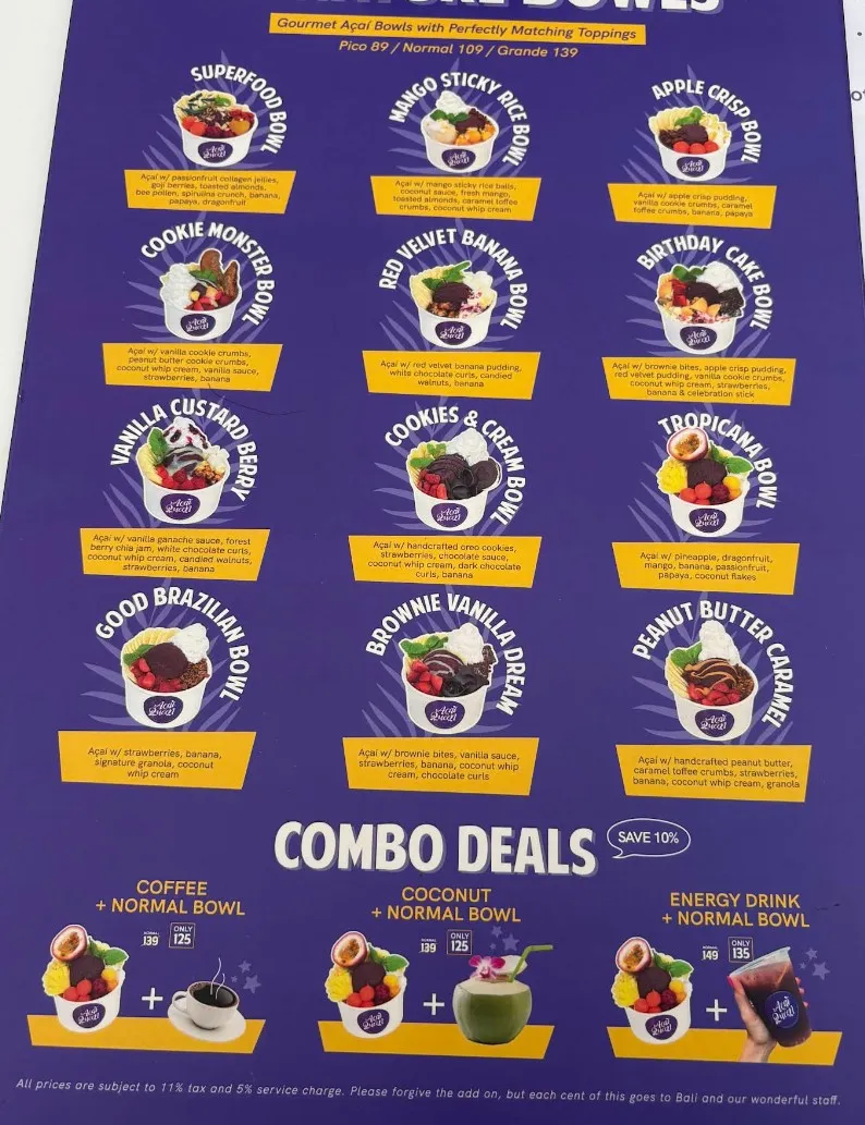 아사이퀸(Acai Queen) 메뉴